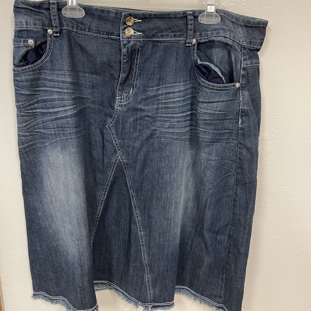 Lot: Denim, khaki skirts (Style J brand, size 18)